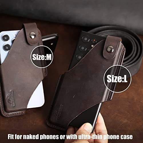 Topstache Leather Phone Holster with Belt Clip Loop, Leather Belt Case with Magnetic Closure,Cell Ph
