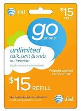 At&t Go Phone Refill Card $15