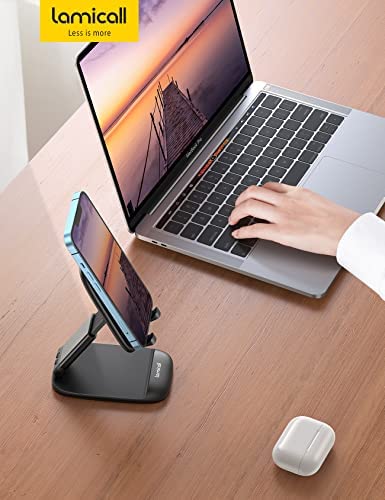 Amazon.com: Lamicall Foldable Phone Stand for Desk - Height Adjustable Cell Phone Holder Portable Ce