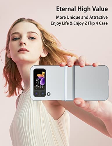 ??? Ultra-Thin Samsung Galaxy Z Flip 4 Case with Hinge Protection, [Full Body Metallic Paint] Slim F