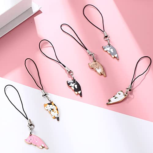 Amazon.com: Yinkin 6 Pieces Cat Charm for Mobile Phone Kawaii Cell Phone Charms Strap Cute Hanging C