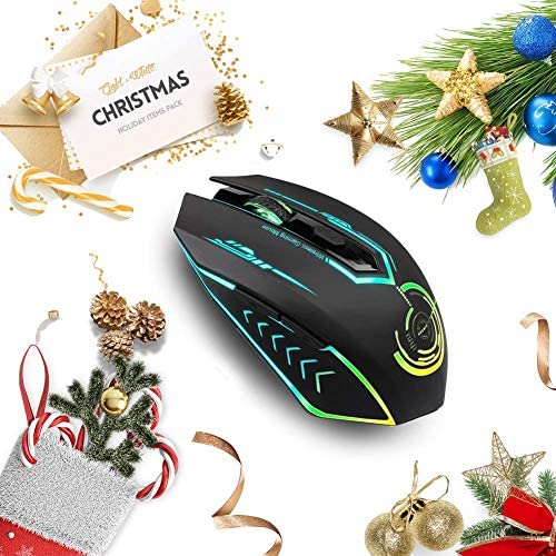 uhuru Wireless Gaming Mouse Up to 10000 DPI, Rechargeable USB Wireless Mouse with 6 Buttons 7 Change