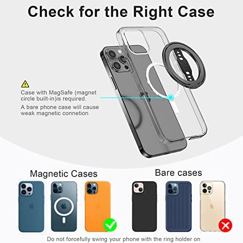 EWA The New MagOne (Upgrade) Compatible with MagSafe Phone Grip Stand with Silicone Finger Strap, Re