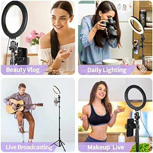 Amazon.com: Selfie Ring Light with Tripod Stand and Phone Holder, Eicaus Tripod for iPhone with Ring