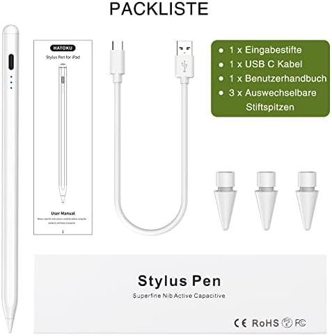 Amazon.com: Stylus Pen for iPad 2018-2022, HATOKU Quick Charging Apple Pen with Tilt Sensitivity &am