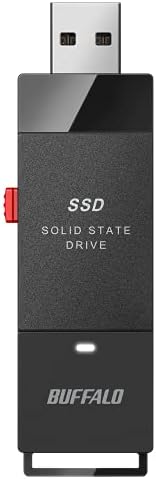 BUFFALO External SSD 2TB - Up to 600MB/s - USB-C - USB-A - USB 3.2 Gen 2 (Compatible with PS4 / PS5