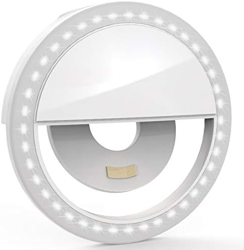 Amazon.com: Auxiwa Clip on Selfie Ring Light [Rechargeable Battery] with 36 LED for Smart Phone Came