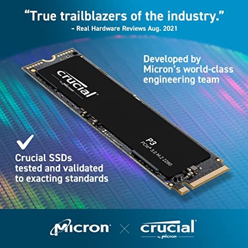 Crucial P3 500GB PCIe Gen3 3D NAND NVMe M.2 SSD, up to 3500MB/s - CT500P3SSD8