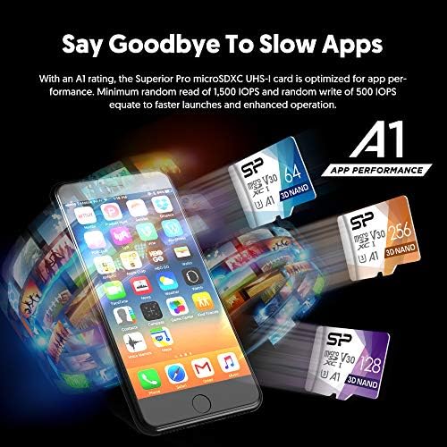 Silicon Power 256GB Micro SD Card U3 SDXC Up to 100MB/s High Speed Memory Card with Adapter for Nint